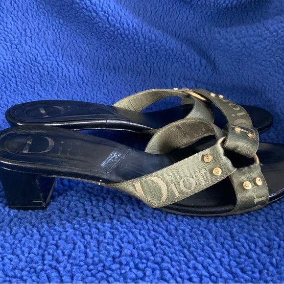 Preloved Vintage Christian Dior Army Green Sandals - Picture 11 of 11